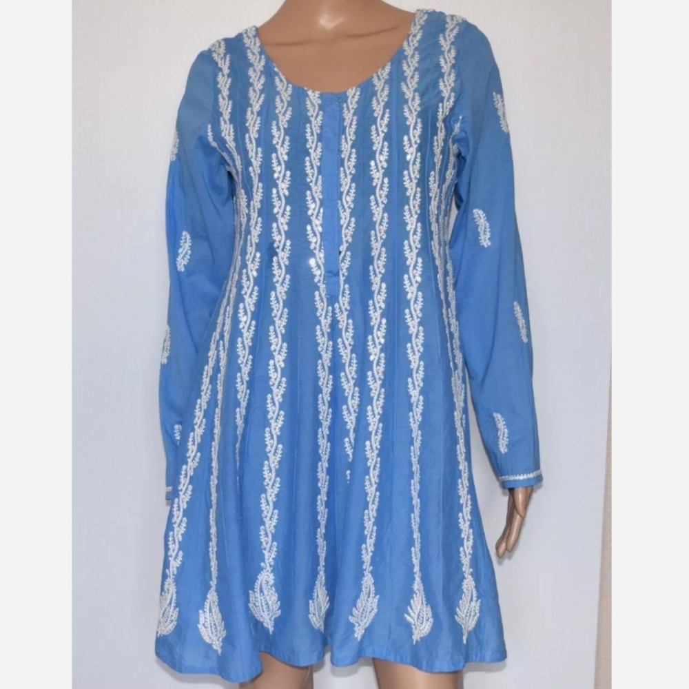 Soft Surroundings India Kameez Style Tunic Blouse or Short Dress Size PM
